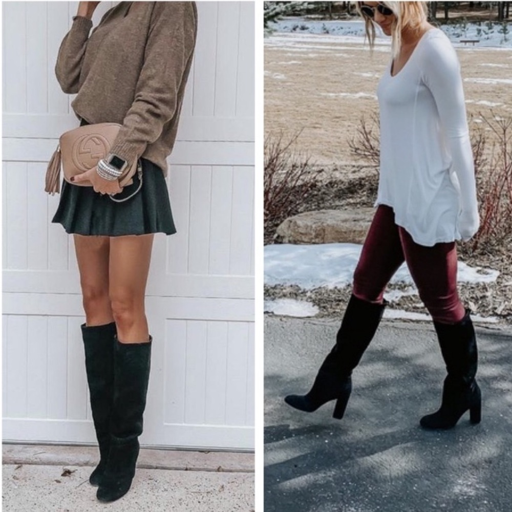 Sam Edelman Caprice Suede Trendy Knee-High Boots - Picture 4 of 16
